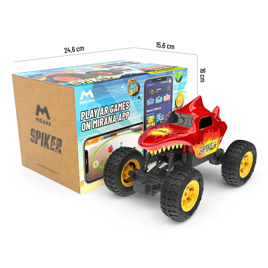 Spiker App and Remote Control Car with built-in Bluetooth speaker for kids.
