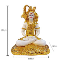 Lord Shiva resin idol with gold detailing – 26.6 cm handcrafted statue for home temple and gifting.