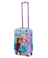 side view of frozen kids luggage pink 18 inch lightweight abs polycarbonate spinner suitcase travel friendly