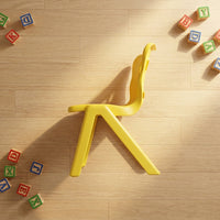 Yellow children's fancy chair with wing backrest for playroom and classroom use