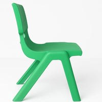 Children's green plastic study chair with ventilation backrest and non-slip feet
