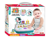 Toy Mate Press-N-Pop 2-in-1 jungle animal game 12 animal cards press and pop toddler educational toy 12 to 36 months