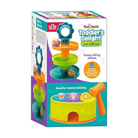 oy Mate Toddler's Delight 2-in-1 gift set spiral rolling ball tower and hammer pound game for babies 12 to 36 months