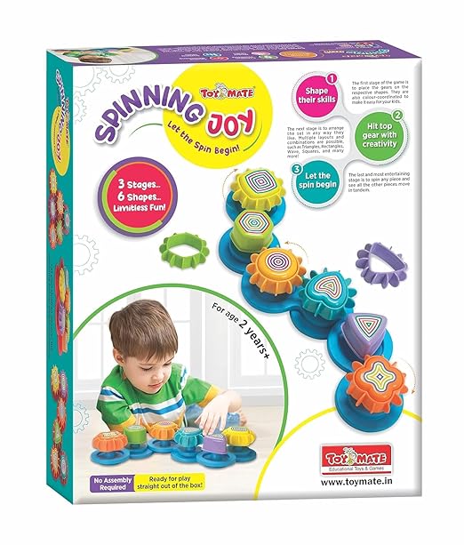 ToyMate Spinning Joy educational gear toy in retail gift box packaging — no assembly required