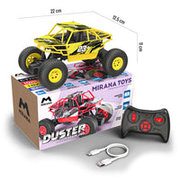 Wheel Drive Remote Control Monster Truck toy with rechargeable battery and controller.